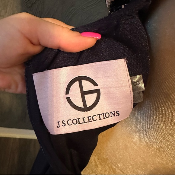 Womens JS Collection Gown/ Mother of the Bride Size 14 Navy Blue, Embellished - Picture 3 of 7